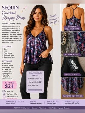 Daytrip Floral Strappy Tank Top - Purple Pink Blue